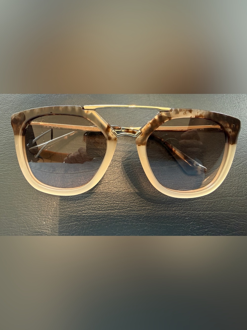 Prada Two-Tone Brown Gradient Women's Sunglasses